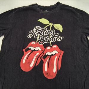 The Rolling Stones Short Sleeve Band Crew Neck T Shirt Mens Size L Black Red